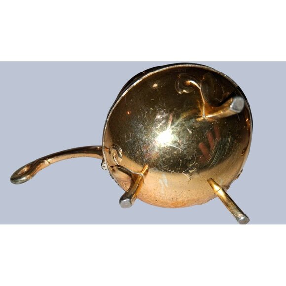 Vintage Brass Tabletop Lighter & Ashtray Set With Handle - Picture 6 of 9